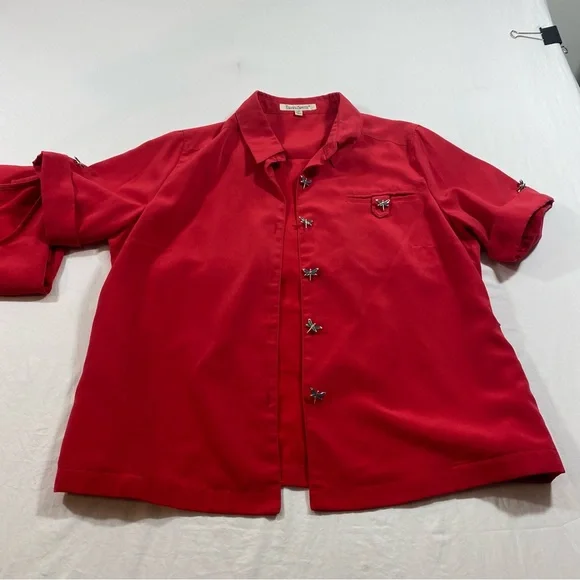 Travel Smith Button Down Cardigan Shirt Women’s Large X-Large Tank Short Sleeve - Picture 16 of 16